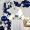 Navy Blue & Silver Balloon Garland Kit – Navy, White & Silver Confetti Balloons for Birthday, Baby Shower & Wedding